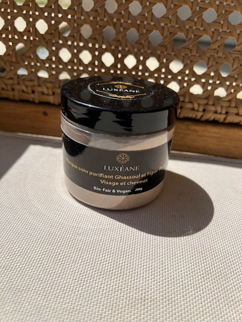 🌿Masque Purifiant Ghassoul & Figue de Barbarie - Visage & Cheveux (Format Poudre)